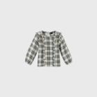 Toddler Girls' Plaid Ruffle Long Sleeve Blouse - Art Class Green
