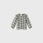 Toddler Girls' Plaid Ruffle Long Sleeve Blouse - Art Class Green