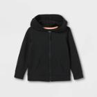Toddler Girls' Knit Zip-up Hoodie Sweatshirt - Cat & Jack Black