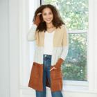Women's Color Block Open-front Cozy Cardigan - A New Day Brown