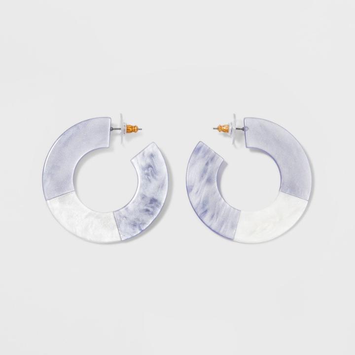 Sugarfix By Baublebar Two-tone Resin Hoop Earrings - Blue, Women's
