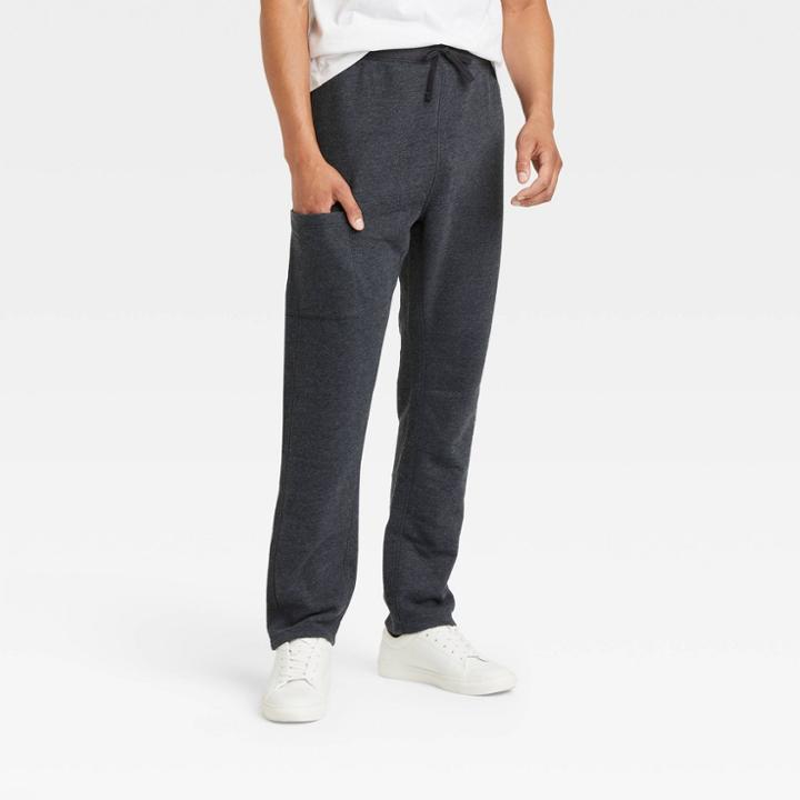 Men's Tapered Ultra Soft Fleece Pants - Goodfellow & Co Charcoal Gray