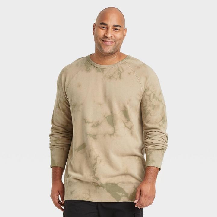 Men's Tall Standard Fit Crewneck Sweatshirt - Goodfellow & Co Off White