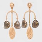 Irregular Charm And Foil Flecked Bead Mobile Drop Earrings - A New Day Gray