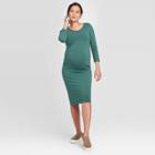 Maternity 3/4 Sleeve T-shirt Midi Dress - Isabel Maternity By Ingrid & Isabel Green