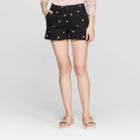 Target Women's Floral Print High-rise Chino Shorts - A New Day Black