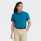 Men's Stretch Woven Polo Shirt - All In Motion Dark Night Blue