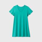 Women's Plus Size Short Sleeve A-line Dress - Ava & Viv Green X, Women's