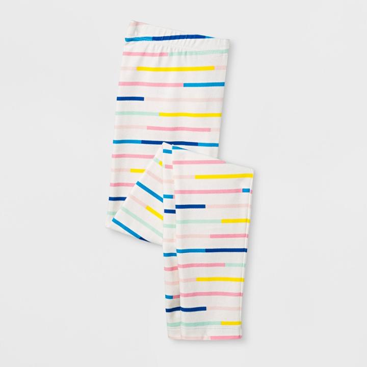 Girls' Stripe Favorite Leggings - Cat & Jack Cream
