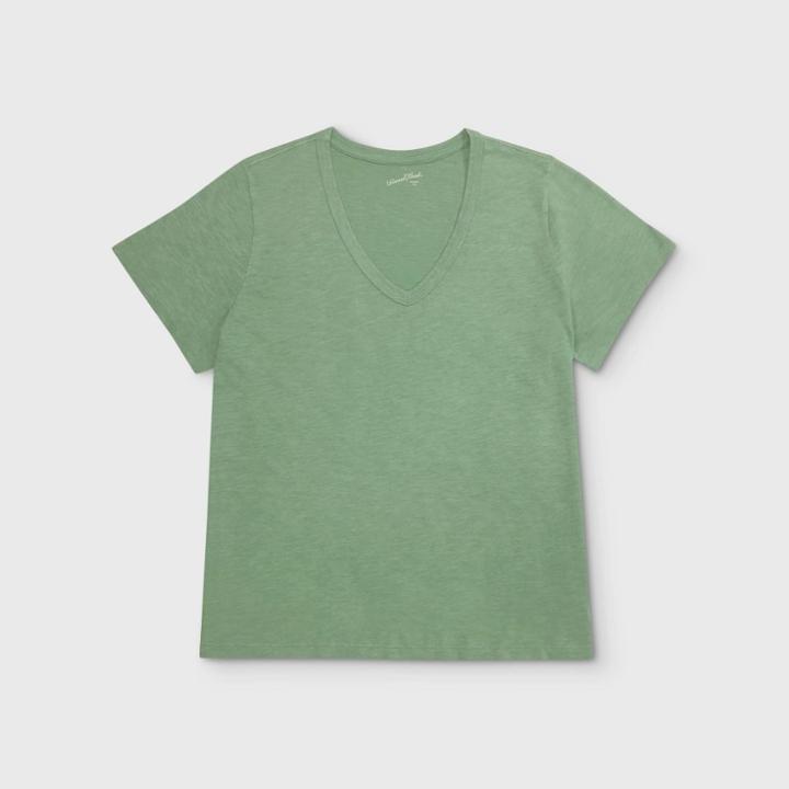 Women's Plus Size Short Sleeve V-neck T-shirt - Universal Thread Green 1x, Women's,
