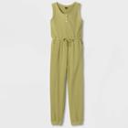 Girls' Henley Tank Knit Jumpsuit - Art Class Green