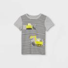 Toddler Boys' Construction Striped Graphic Short Sleeve T-shirt - Cat & Jack Light Gray Heather