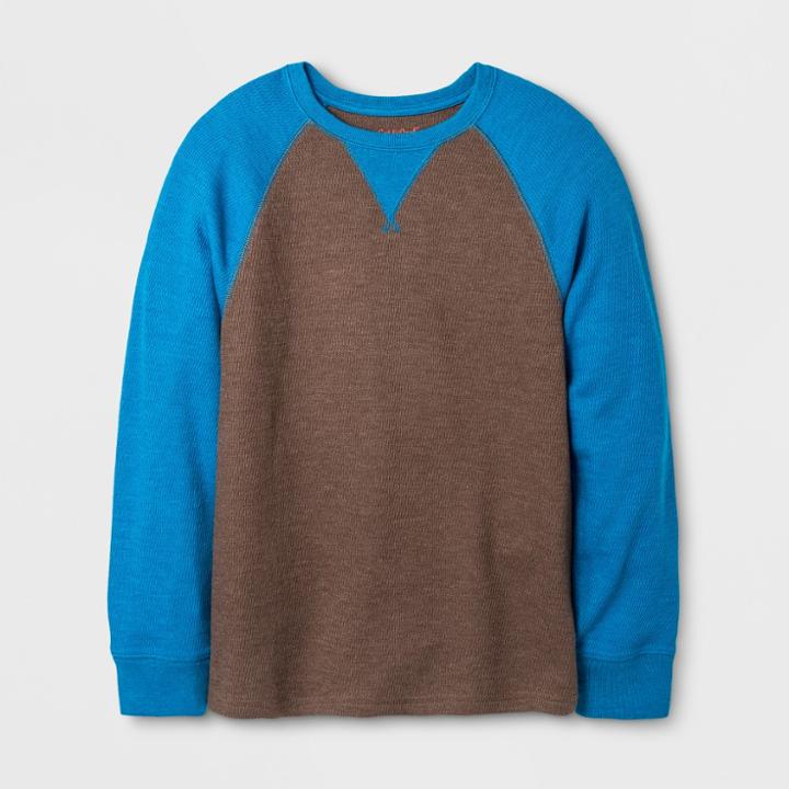 Boys' Thermal Long Sleeved T-shirt - Cat & Jack Brown
