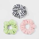 Terry Fabric Solid And Printed Twisters Hair Elastics - Wild Fable Pink