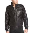 Levi's Men's Faux Leather Sherpa Aviator Bomber - Black