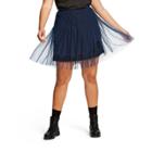 Women's Plus Size Mid-rise Lace Tulle Mini Skirt - Rodarte For Target Navy 18w, Women's, Blue