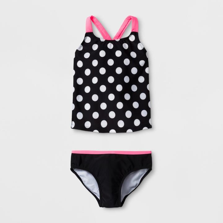Girls' Gumball Dot Tankini Set - Cat & Jack Black