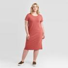 Women's Plus Size Short Sleeve T-shirt Dress - Ava & Viv Pink X, Women's