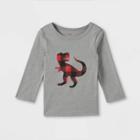 Toddler Boys' Adaptive Dinosaur Long Sleeve Graphic T-shirt - Cat & Jack Medium Heather Gray