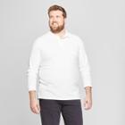 Men's Tall Long Sleeve Pique Polo Shirt - Goodfellow & Co True White Opaque