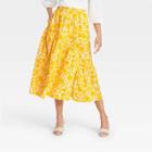 Women's Ruffle Midi Skirt - Who What Wear Yellow Floral
