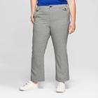 Women's Plus Size Plaid Kick Flare Pants - A New Day Black/white