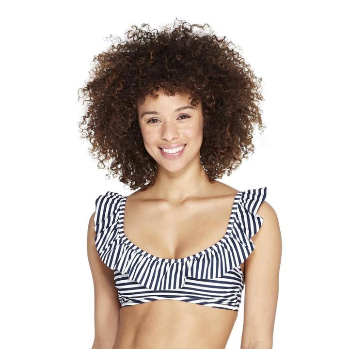 Women's Striped Bikini Swimsuit Top - Navy/white S - Vineyard Vines For Target, Blue