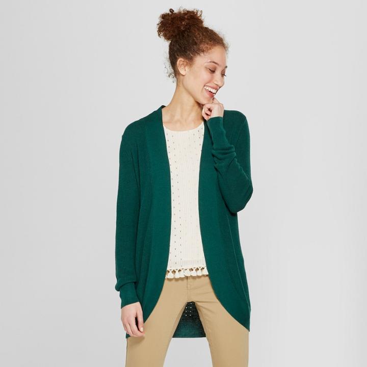 Women's Cocoon Cardigan Sweater - A New Day Green
