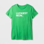 Shinsung Tongsang Women's Short Sleeve Luckiest Mom St. Patrick's Day T-shirt - Green