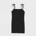 Women's Sleeveless Tie Strap Knit Dress - Wild Fable Black