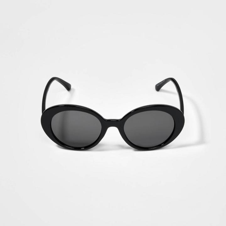 Girls' Plastic Oval Sunglasses - Art Class Black