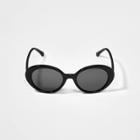 Girls' Plastic Oval Sunglasses - Art Class Black
