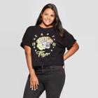 Grayson Threads Women's Easy Tiger Plus Size Short Sleeve Cropped T-shirt (juniors') - Charcoal Gray