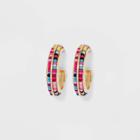 Sugarfix By Baublebar Two-tone Beaded Hoop Earrings,