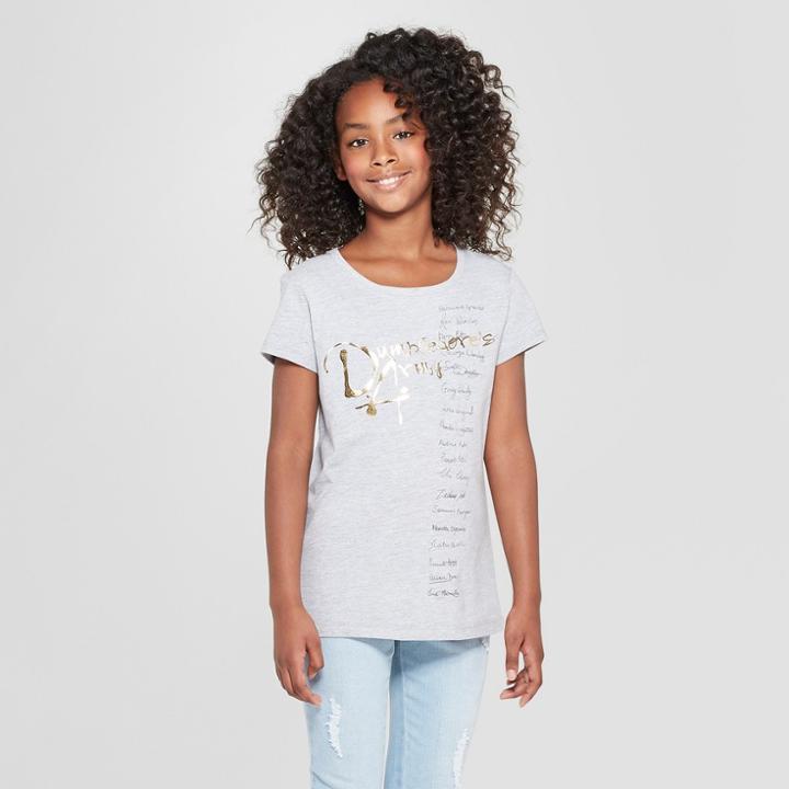 Girls' Harry Potter Dumbledore's Army List Short Sleeve T-shirt - Heather Gray