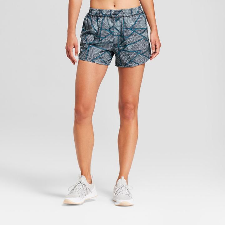 Women's Geo Printed Run Shorts - C9 Champion Teal Geo Print