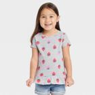 Toddler Girls' Strawberries Short Sleeve Top - Cat & Jack Gray