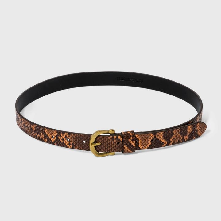 Women's Horseshoe Snake Print Belt - Universal Thread