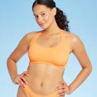 Juniors' Ribbed Halter Bralette Bikini Top - Xhilaration Orange D/dd Cup