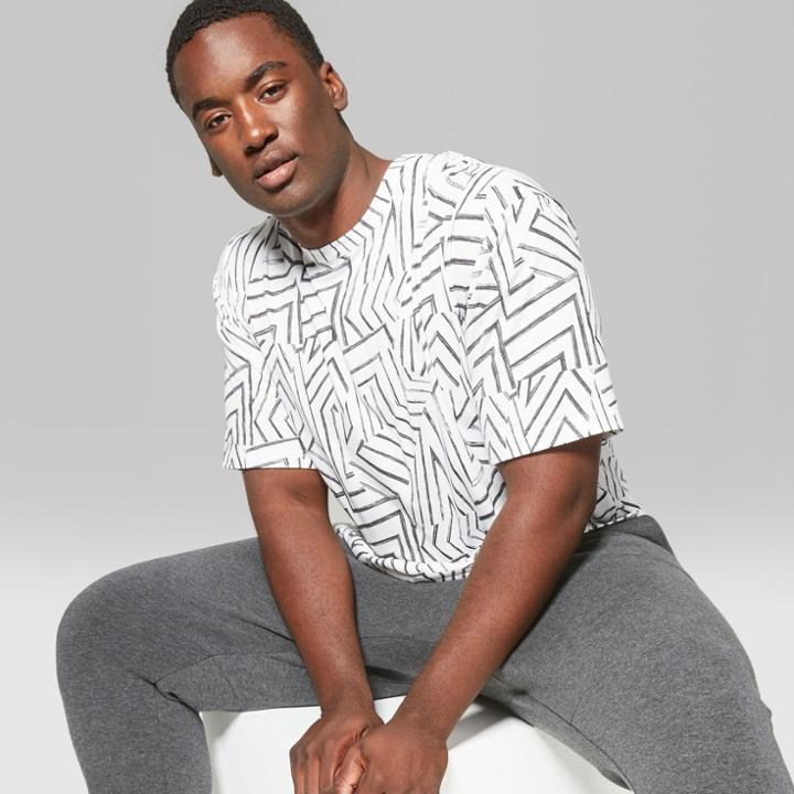 Men's Big & Tall Short Sleeve Drop Shoulder Slub T-shirt - Original Use White