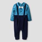 Baby Boys' Quilted Pants Little Man Romper Cat & Jack - Turquoise