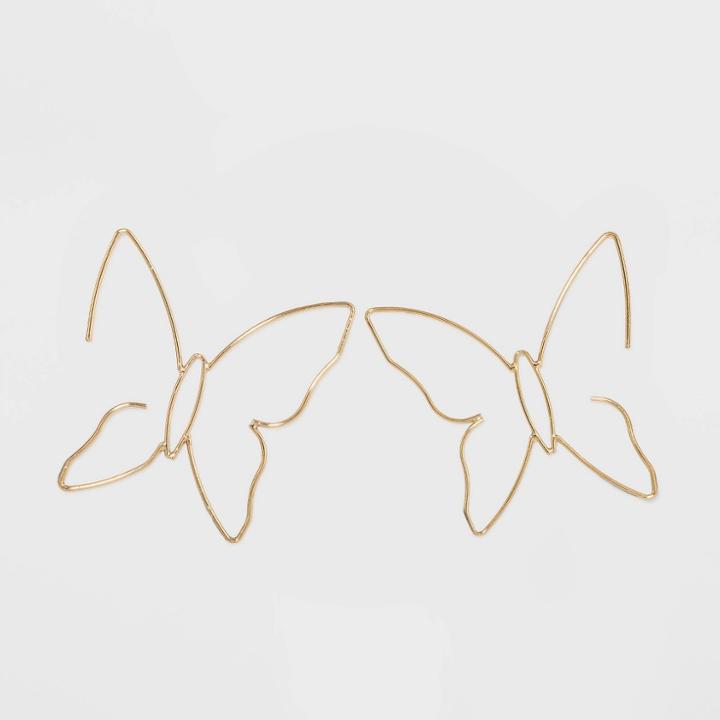 Sugarfix By Baublebar Delicate Butterfly Earrings - Gold, Women's
