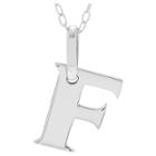 Women's Journee Collection Initial Charm Pendant Necklace In Sterling Silver - Silver, F (18), Silver