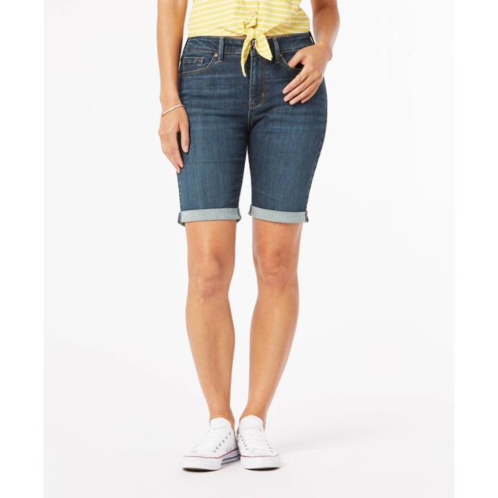 Denizen From Levi's Women's Mid-rise Bermuda Jean Shorts - Disco Queen