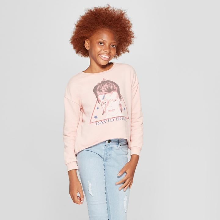 Junk Food Sweatshirts David Bowie Pink Xl(14-16), Girl's
