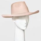 Women's Upturned Wide Brim Felt Fedora Hat - Universal Thread Taupe, Brown