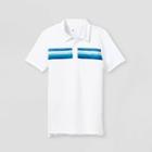 Boys' Chest Striped Golf Polo Shirt - All In Motion True White