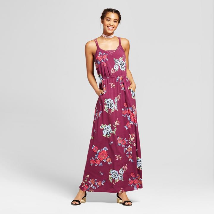 Women's Strappy Knit Maxi Dress - Xhilaration (juniors') Wineberry