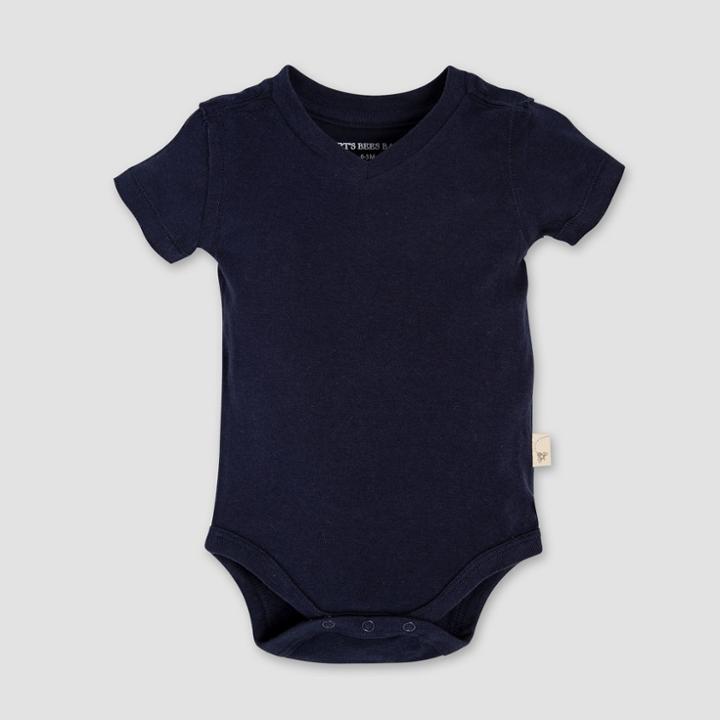 Burt's Bees Baby Baby Boys' Short Sleeve V-neck Bodysuit - Blue