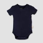 Burt's Bees Baby Baby Boys' Short Sleeve V-neck Bodysuit - Blue